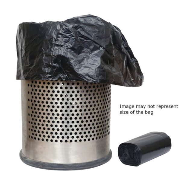 heavy duty black garbage bag roll for home & commercial waste disposal (1 roll)