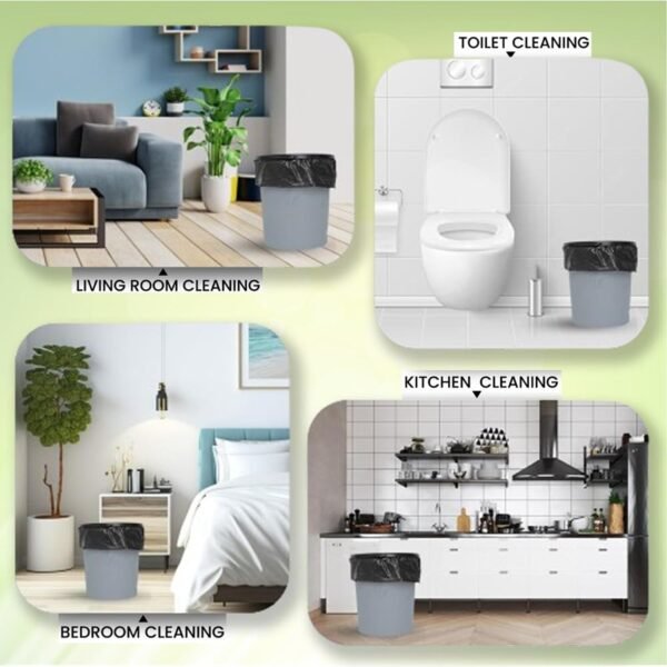 heavy duty black garbage bag roll for home & commercial waste disposal (1 roll)