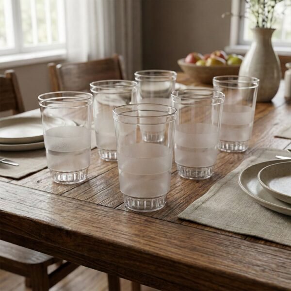 transparent janta drinking glass set (300ml, 6 pc set)