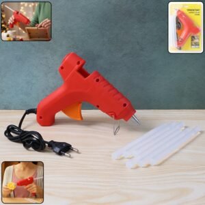 premium 20w hot melt glue gun with 6 transparent glue sticks set