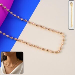elegant gold tone beaded necklace chain for women (1 pc)