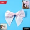 elegant satin hair bow clip for girls & women (1 pc)
