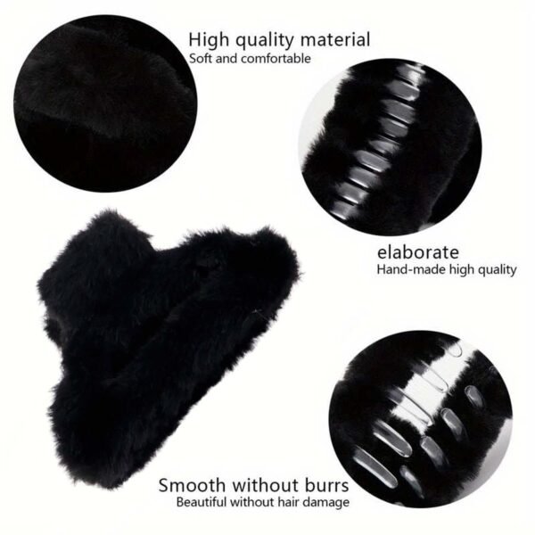 big size soft faux fur hair claw clips (1 pc)