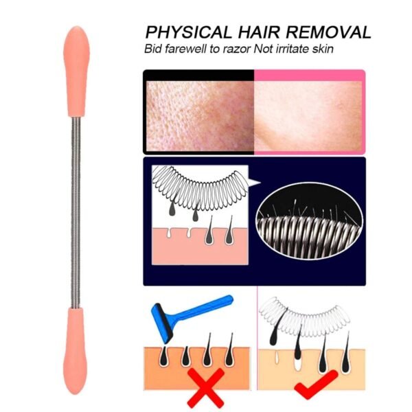 facial hair remover set spring epilator hair removal springs eyebrow razors (1 pc)