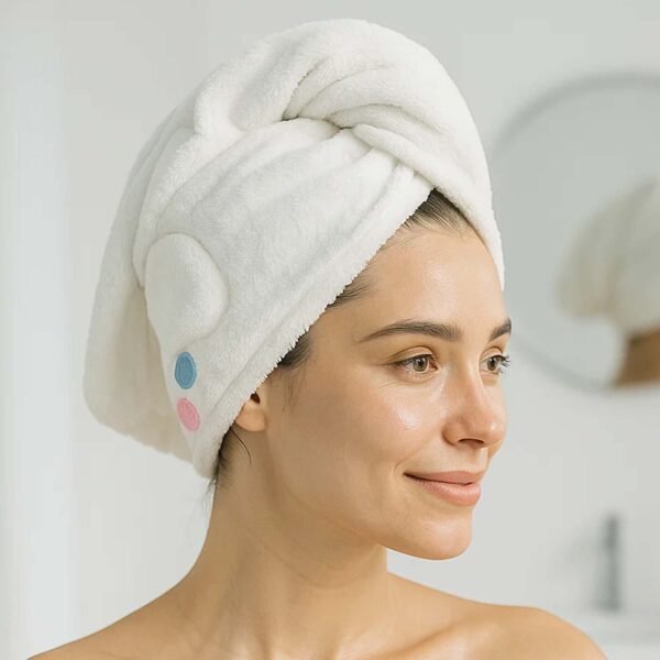 cute cartoon hooded hair drying towel cap (1 pc)