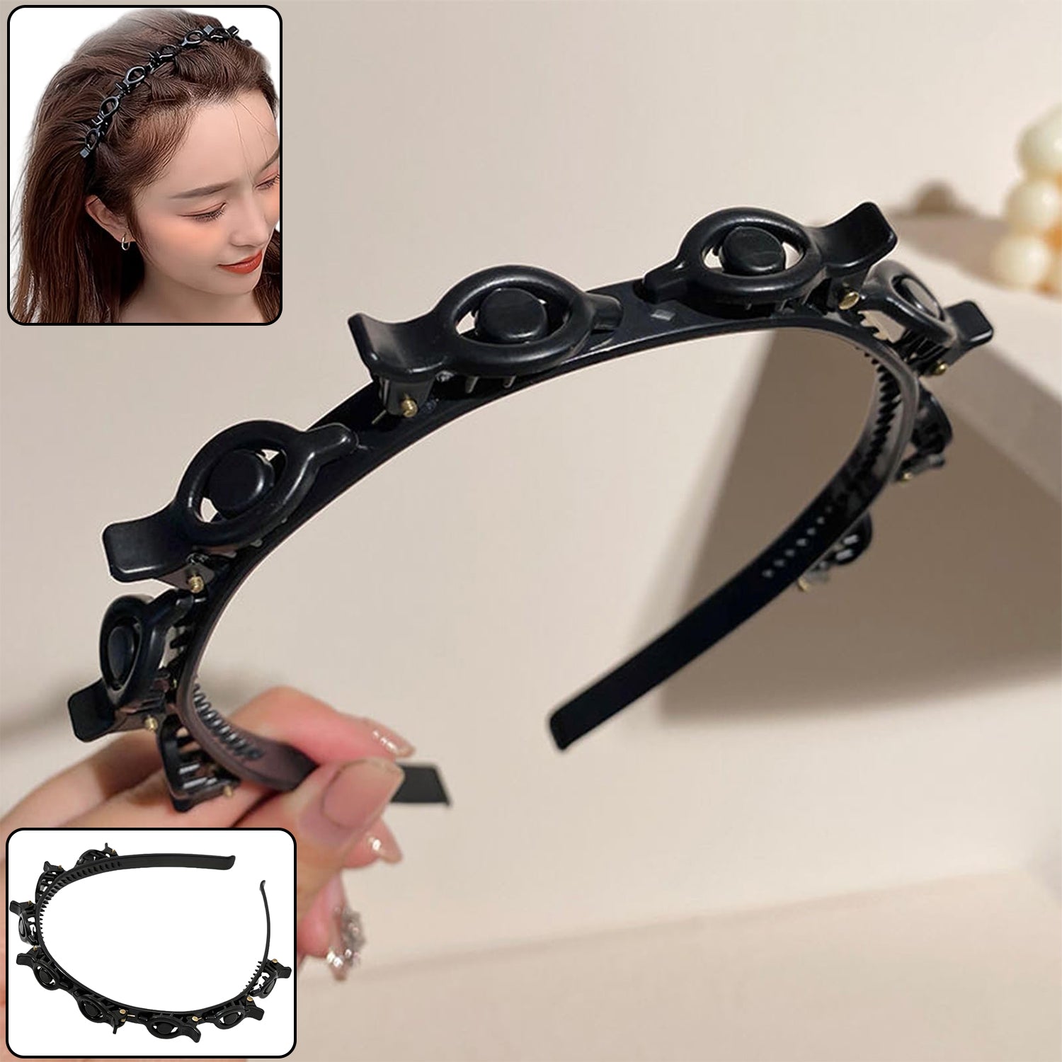 adjustable clip on hair styling headband (1 pc)