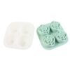 4 grid rose shape ice cube tray mold with lid