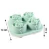 4 grid rose shape ice cube tray mold with lid