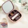 plastic jewelry storage box with built in mirror & multi section (1 pc)
