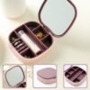plastic jewelry storage box with built in mirror & multi section (1 pc)