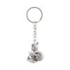 premium silver finish metal bal krishna eating makhan keychain (1 pc)