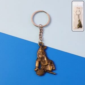 premium antique gold metal bal krishna makhan chor keychain (1 pc)