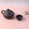 premium black clay / ceramic tea set with teapot & 4 cups