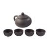 premium black clay / ceramic tea set with teapot & 4 cups