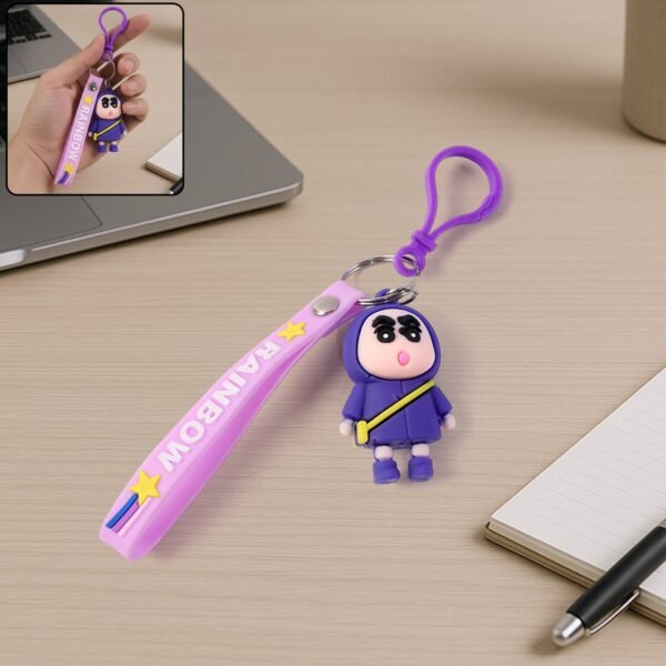 cute cartoon character silicone keychain (1 pc)