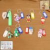 cartoon character keychain with name tag (mix design, 1 pc)