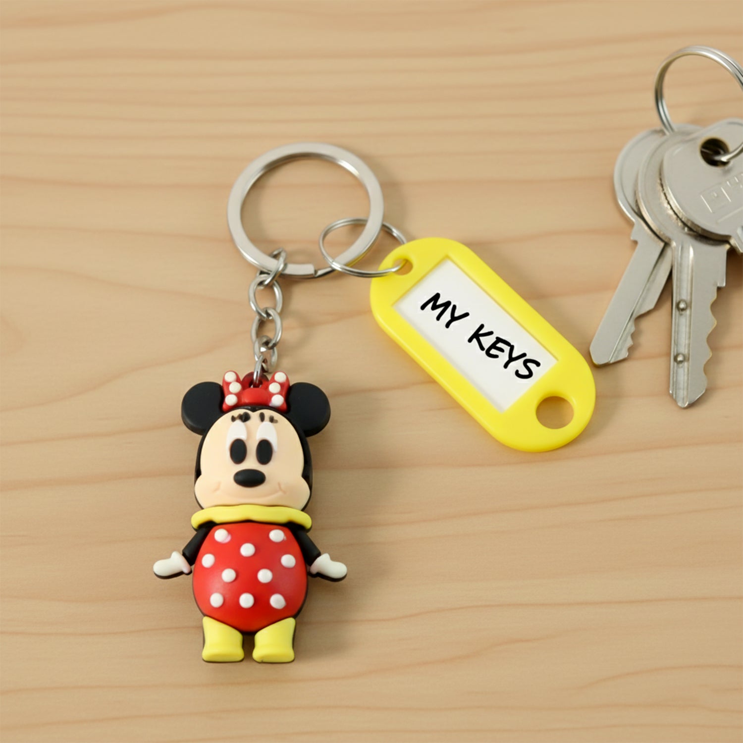cartoon character keychain with name tag (mix design, 1 pc)