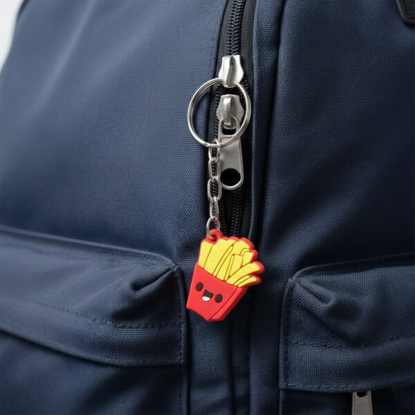 cute smiley french fries shape cartoon keychain (1 pc) cute smiley french fries shape cartoon keychain (1 pc)