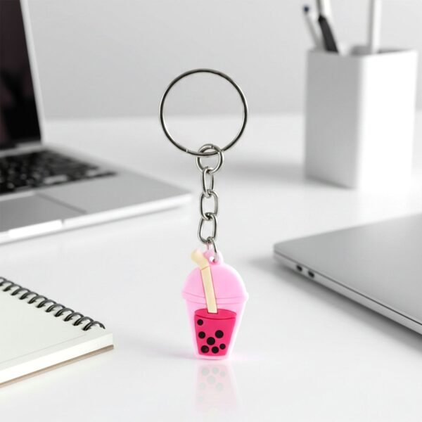 cute bubble tea cartoon keychain (1 pc)