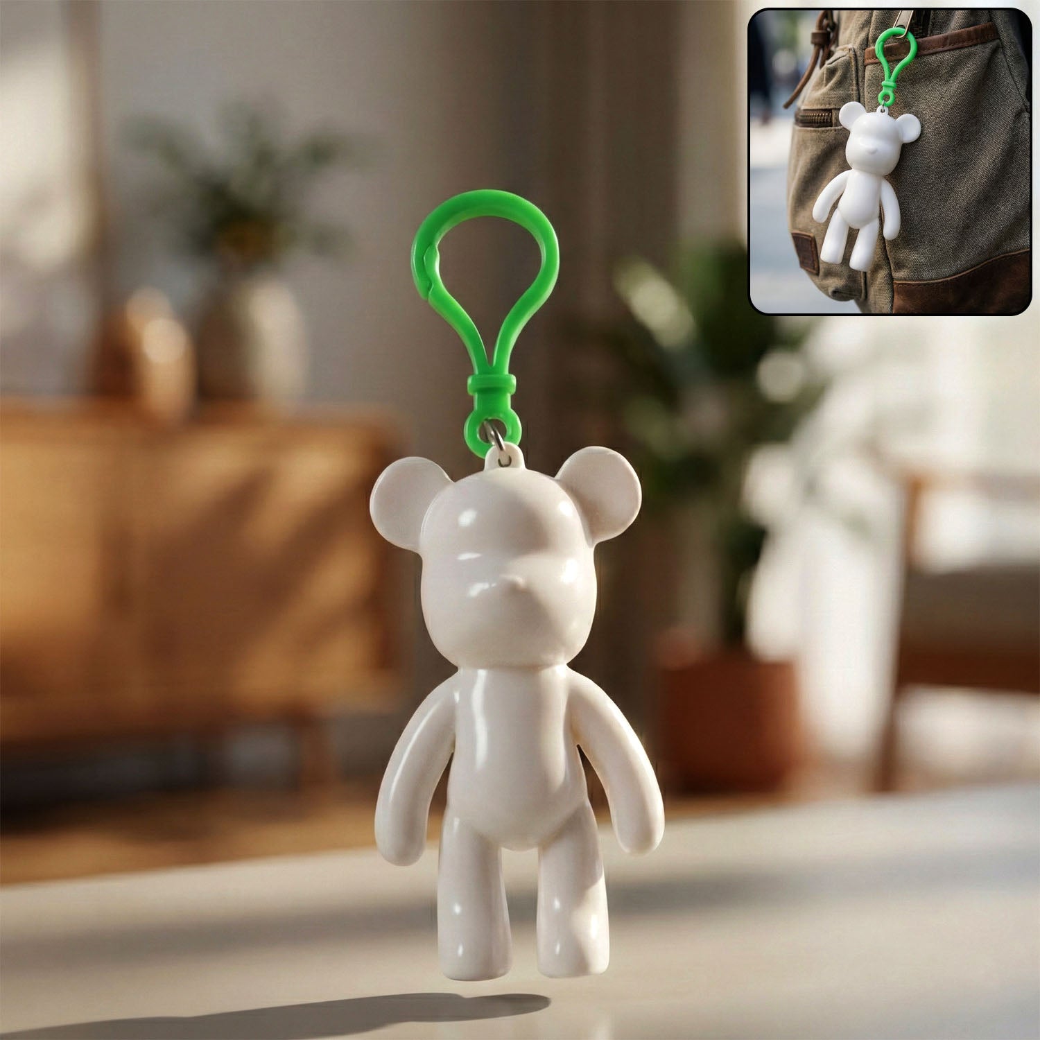 cute bear shape decorative keychain (1 pc)