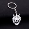 stylish metal lion head keychain (1 pc)