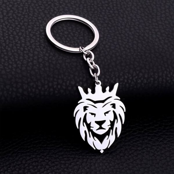 stylish metal lion head keychain (1 pc)