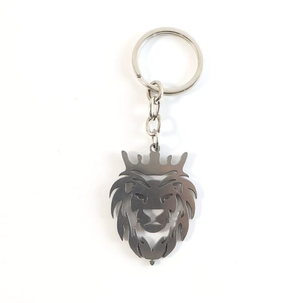 stylish metal lion head keychain (1 pc)