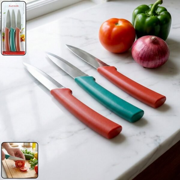 multipurpose kitchen fruit & vegetable cutting knife set (pack of 3)