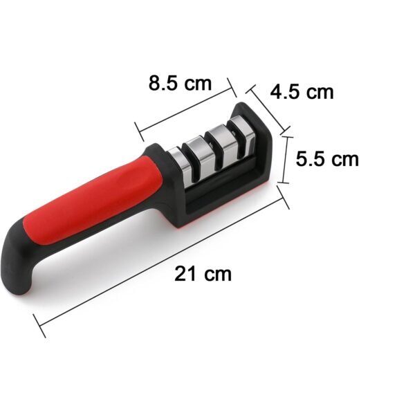 3 stage knife sharpener tool with ergonomic handle (1 pc)
