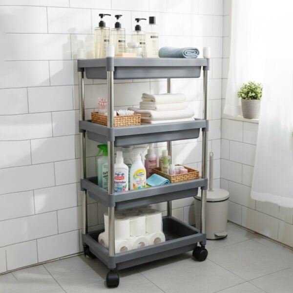 4 layer rolling storage cart with wheels set