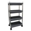 4 layer rolling storage cart with wheels set