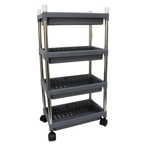 4 layer rolling storage cart with wheels set