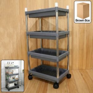 4 layer rolling storage cart with wheels set