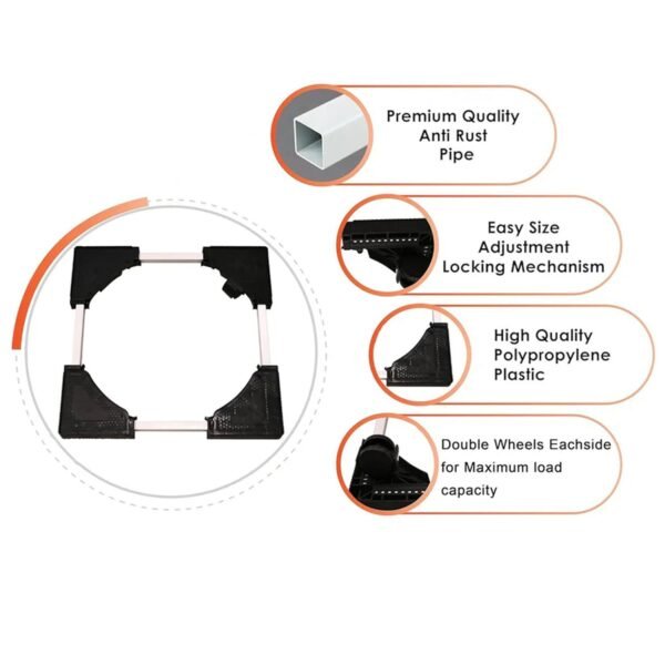adjustable washing machine & refrigerator stand (67Ã—67 cm ,1 pc)