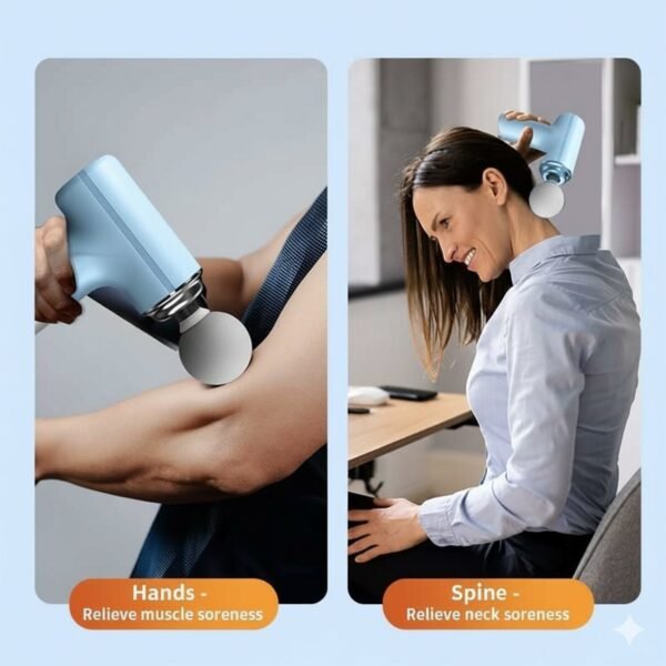 electric vibrating massage gun with multiple interchangeable heads