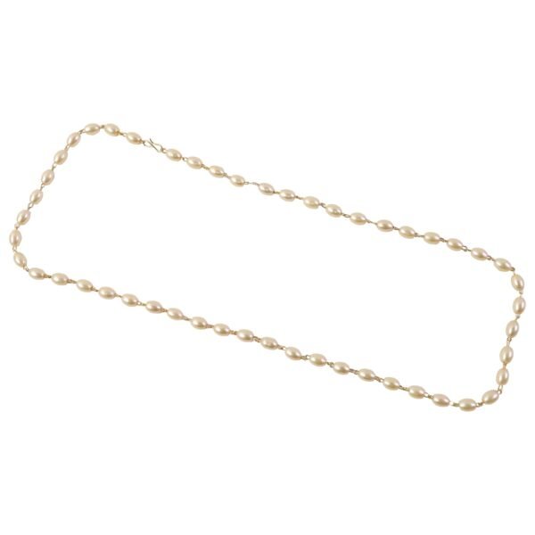 elegant pearl beaded necklace with golden chain accents (1 pc)