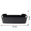 black plastic storage basket tray set (4 pcs)
