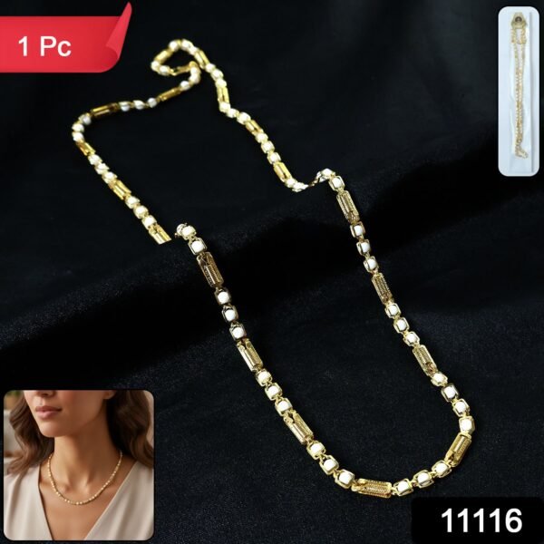 gold tone designer chain necklace (1 pc)