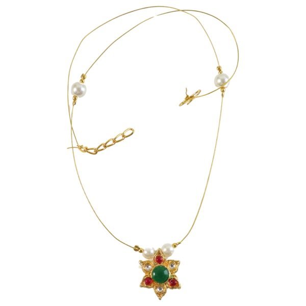 traditional multicolor stone floral pendant necklace chain (1 pc)