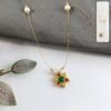 traditional multicolor stone floral pendant necklace chain (1 pc)