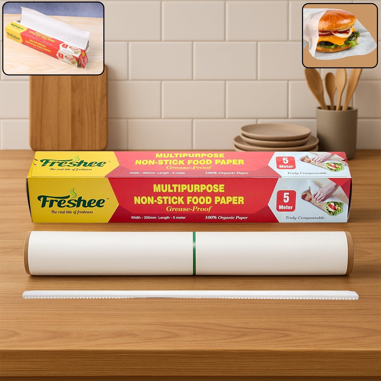 freshee multipurpose grease proof & non stick food paper roll &acirc;&euro;&rdquo; 300 mm &Atilde;&mdash; 5 meter