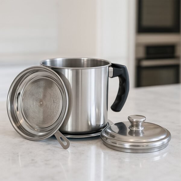 premium stainless steel oil filter pot (1.3 ltr)