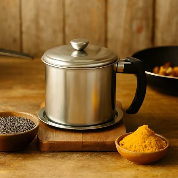 premium stainless steel oil filter pot (1.3 ltr)