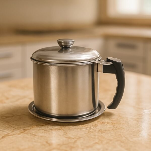 premium stainless steel oil filter pot (1.3 ltr)