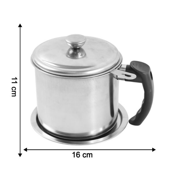 premium stainless steel oil filter pot (1.3 ltr)