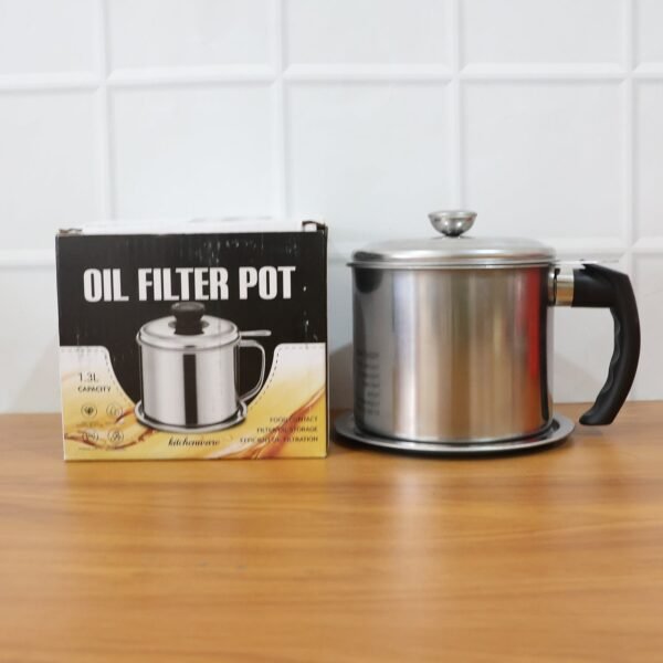 premium stainless steel oil filter pot (1.3 ltr)