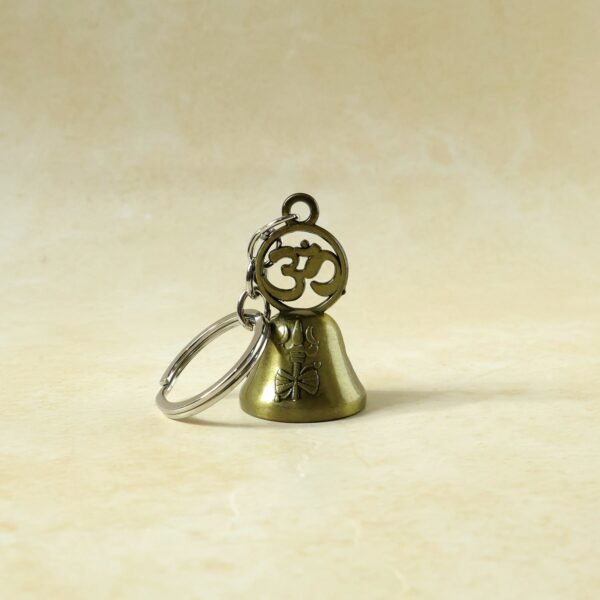 om symbol temple bell metal keychain (1 pc)