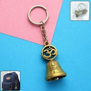 om symbol temple bell metal keychain (1 pc)