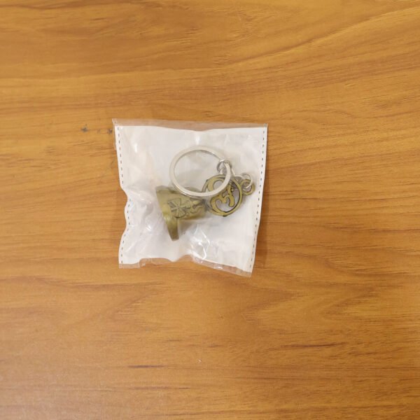 om symbol temple bell metal keychain (1 pc)