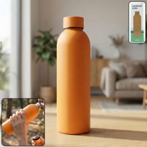 stainless steel double wall vacuum insulated drink water (orange / 500 ml approx)